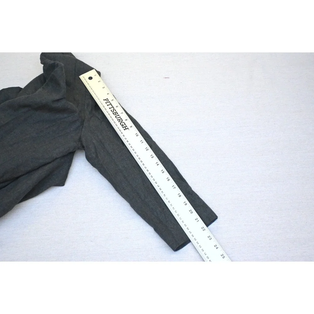 Vintage JH Collectibles Womens 16 100% Wool Collarless Blazer Charcoal Classic